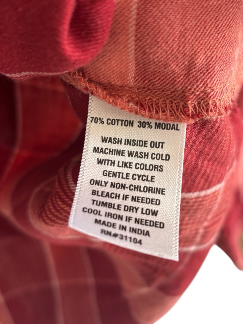 Wonderly Plaid Button Down Shirt Red Orange Long Sleeve Top Size Large - Picture 10 of 13